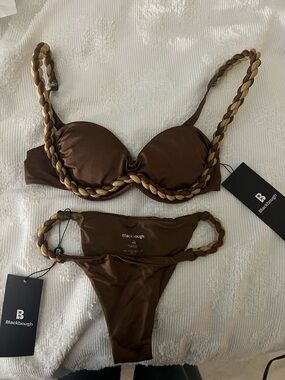 Blackbough Brown Two-Tone Braided Strap Bikini